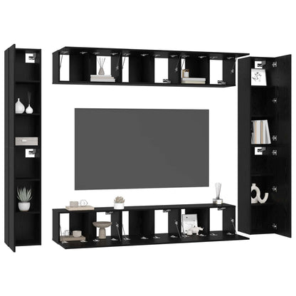 Set mobile TV 10 pcs Rovere Nero Legno multistrato