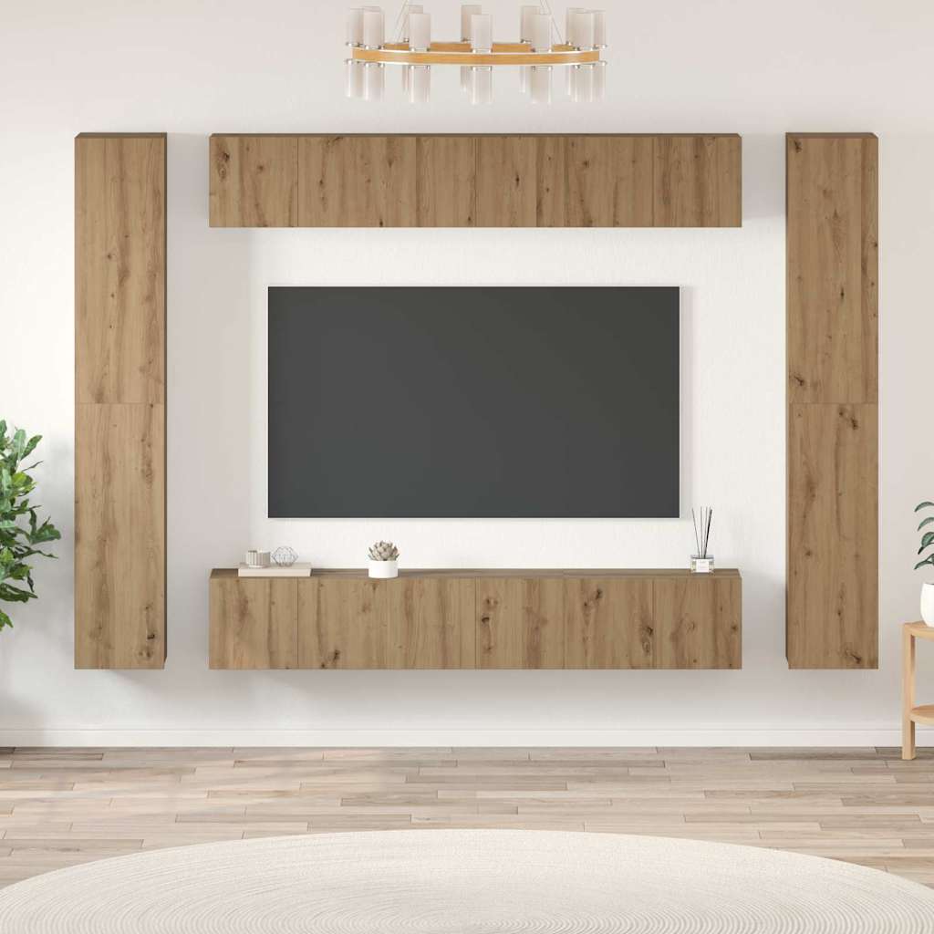 Set mobile TV 10 pcs Rovere artigianale Legno multistrato