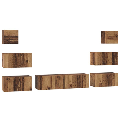 Set mobile TV 8 pcs Legno vecchio Legno multistrato