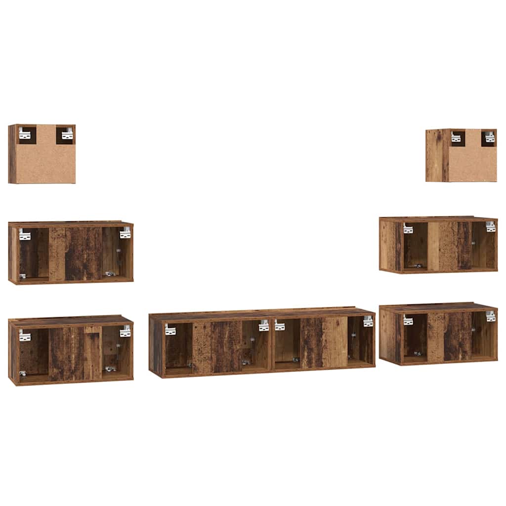 Set mobile TV 8 pcs Legno vecchio Legno multistrato