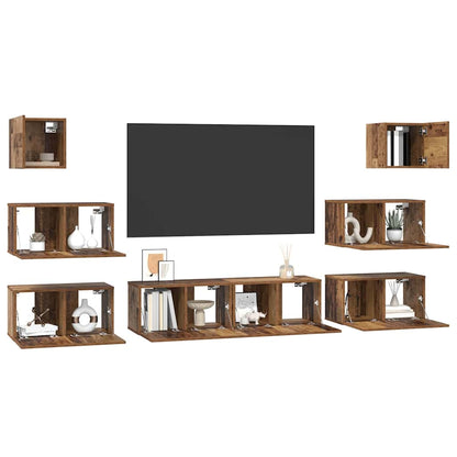 Set mobile TV 8 pcs Legno vecchio Legno multistrato