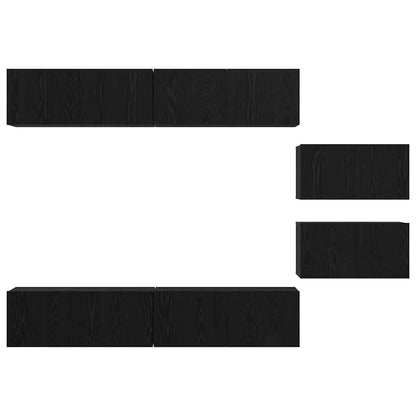 Set mobile TV 6 pcs Rovere Nero Legno multistrato