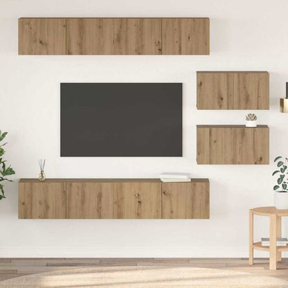 Set mobile TV 6 pcs Rovere artigianale Legno multistrato