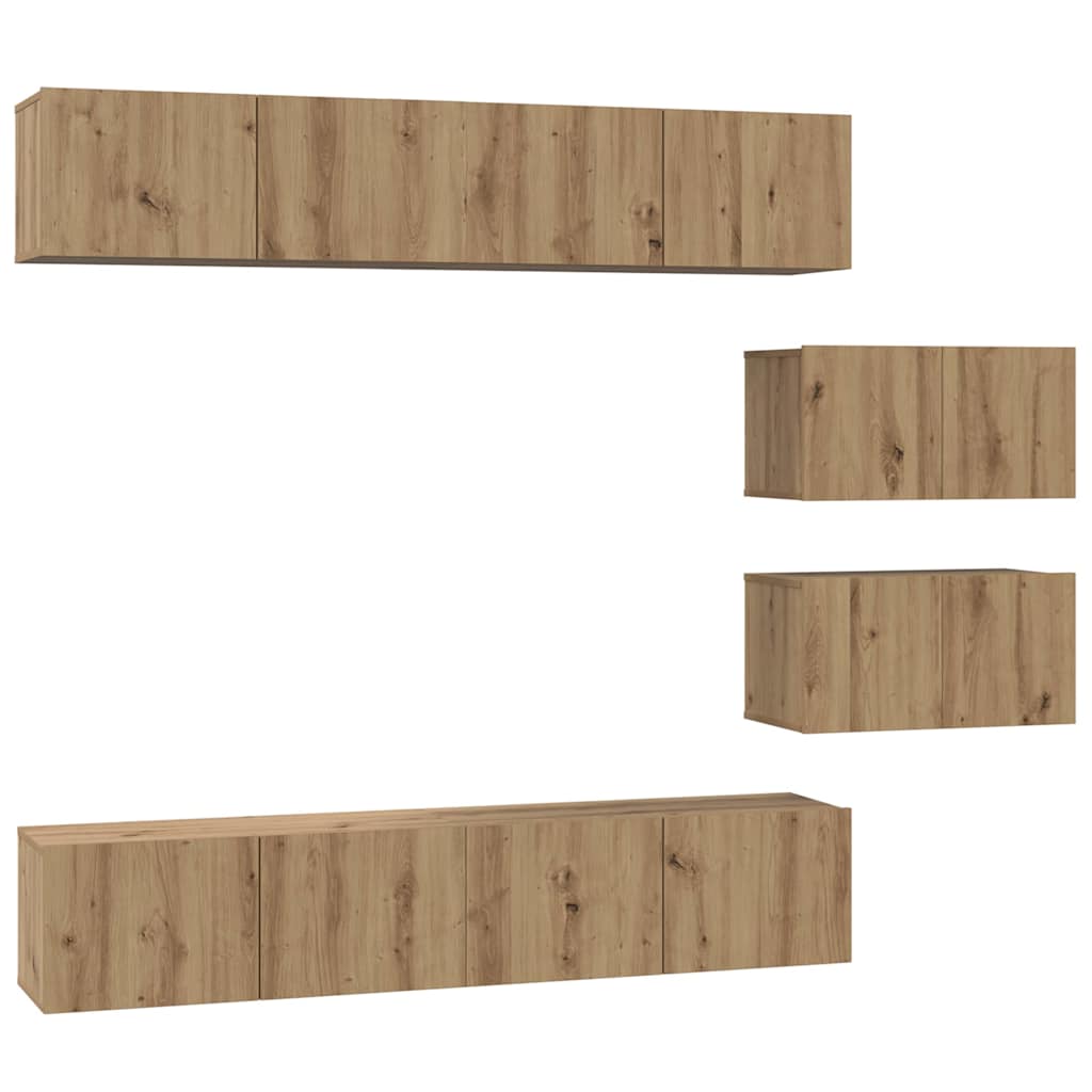 Set mobile TV 6 pcs Rovere artigianale Legno multistrato