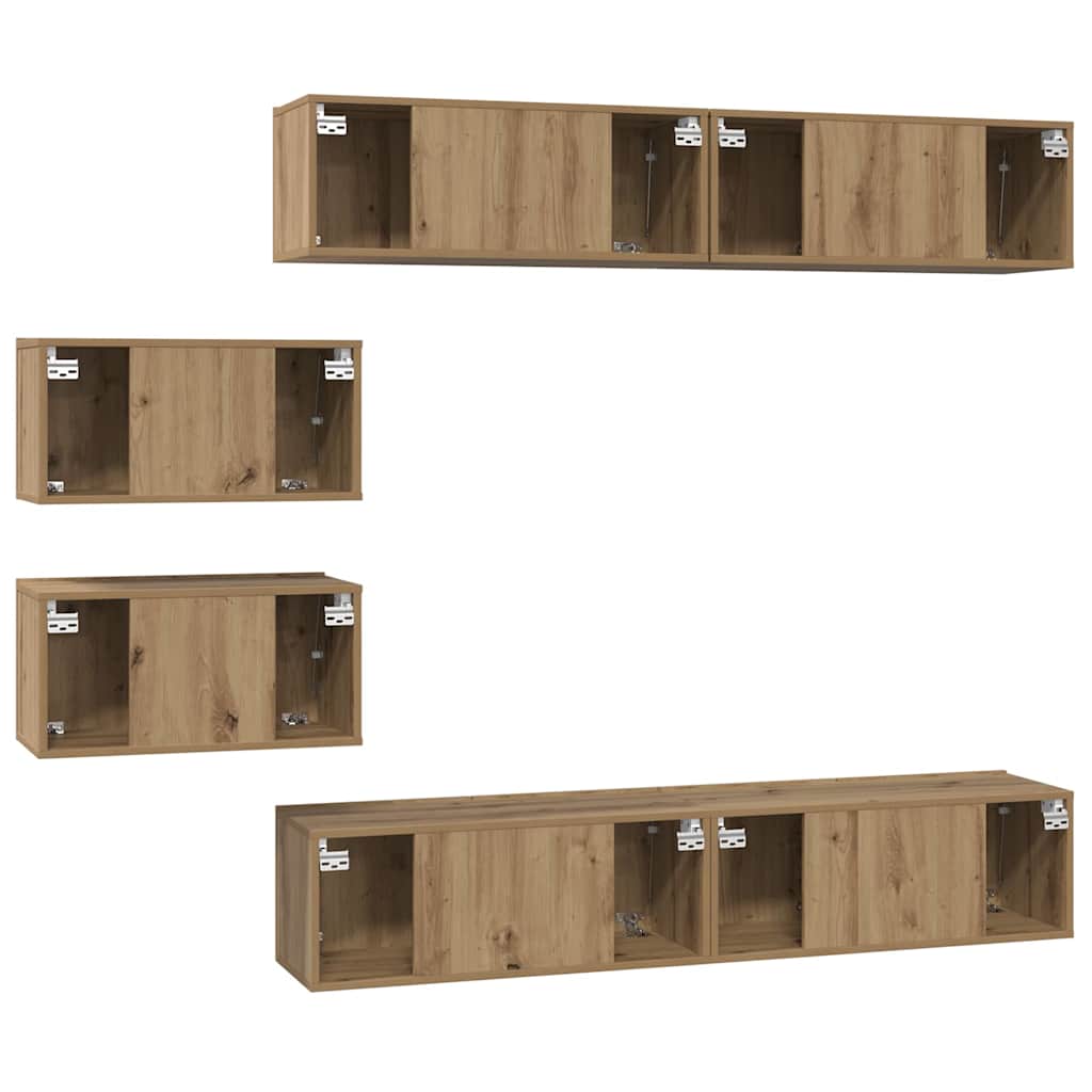 Set mobile TV 6 pcs Rovere artigianale Legno multistrato
