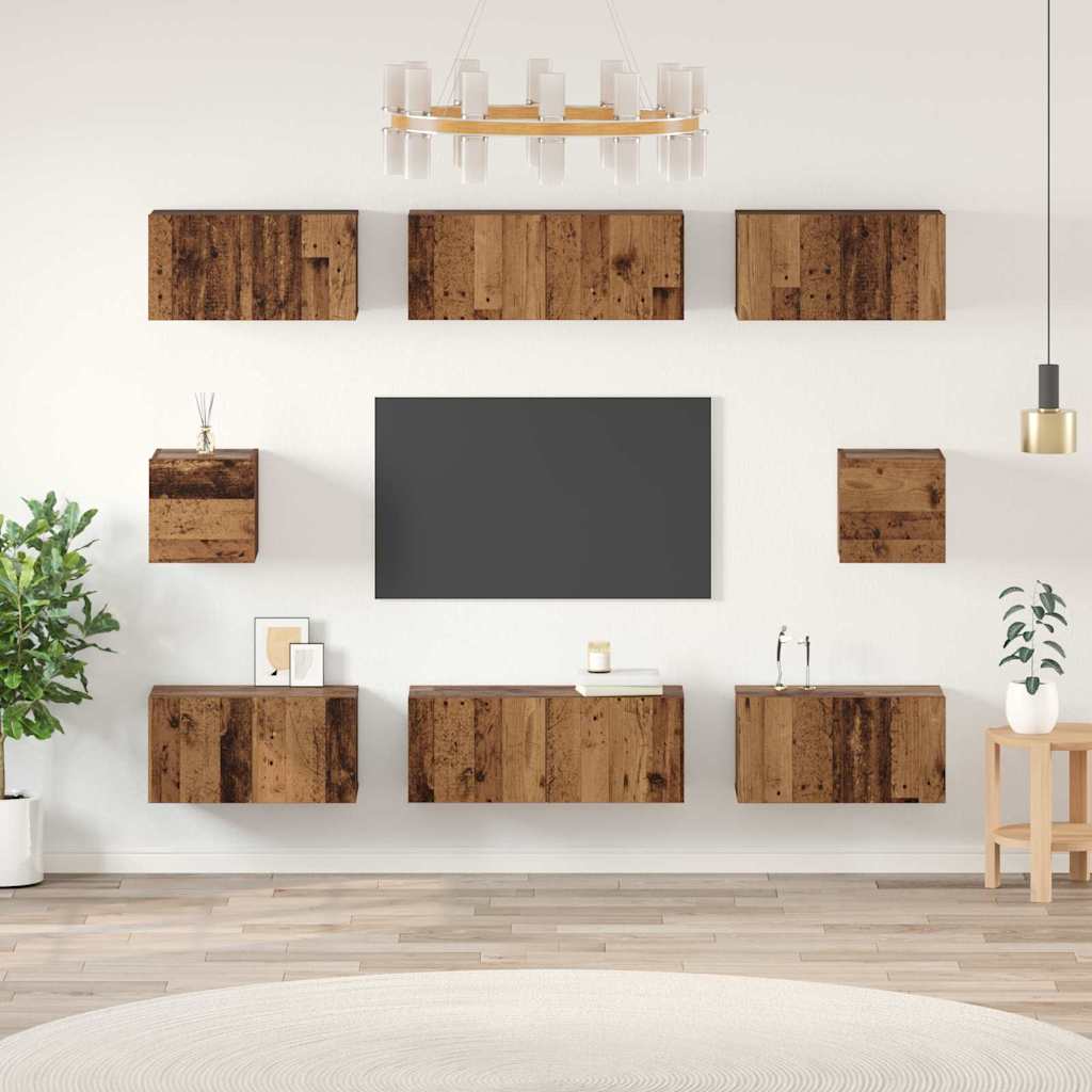 Set mobile TV 8 pcs Legno vecchio Legno multistrato