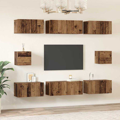 Set mobile TV 8 pcs Legno vecchio Legno multistrato