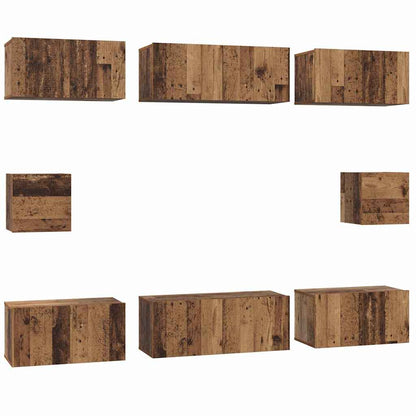 Set mobile TV 8 pcs Legno vecchio Legno multistrato