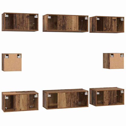 Set mobile TV 8 pcs Legno vecchio Legno multistrato