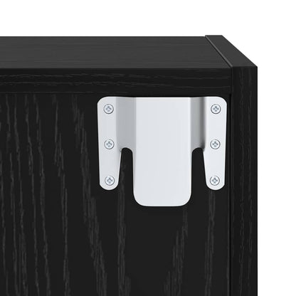 Set di mobili TV 2 pcs Rovere Nero Legno multistrato