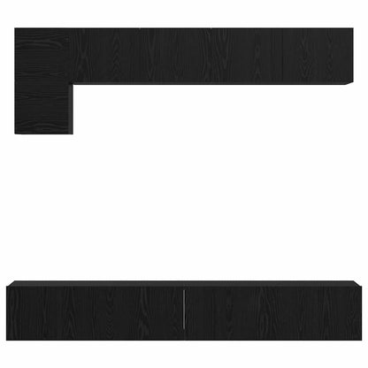 Set mobile TV 5 pcs Rovere Nero Legno multistrato