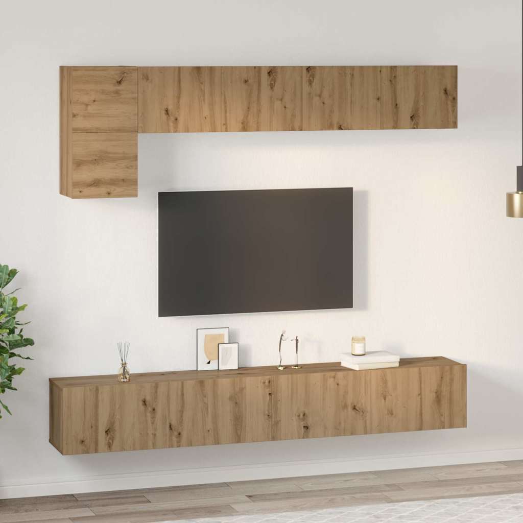 Set mobile TV 5 pcs Rovere artigianale Legno multistrato