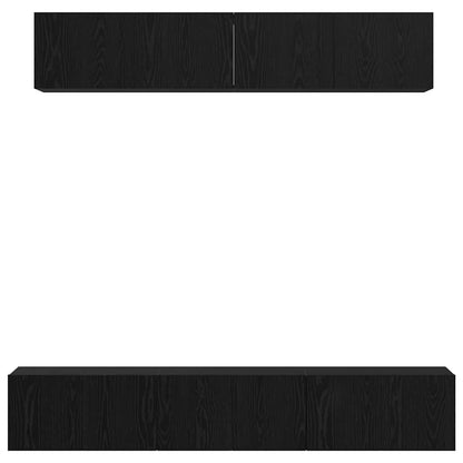 Set mobile TV 5 pcs Rovere Nero Legno multistrato