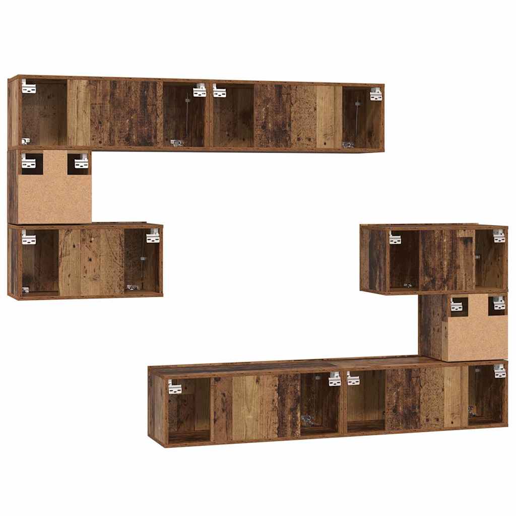 Set mobile TV 8 pcs Legno vecchio Legno multistrato