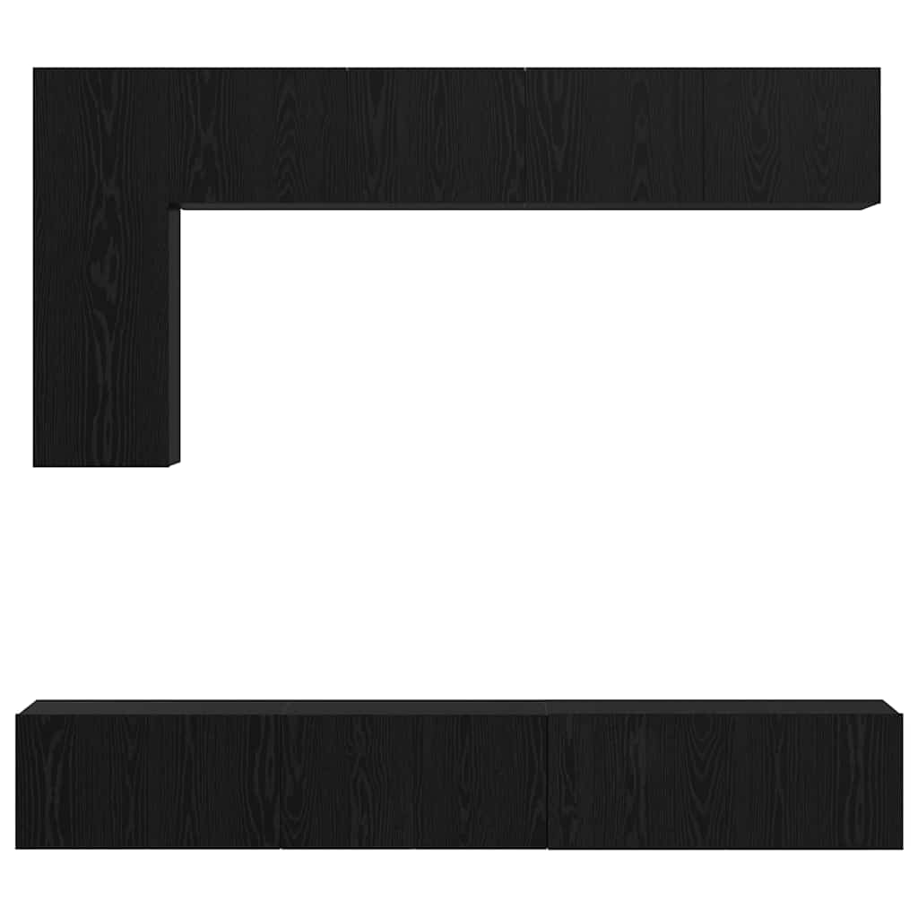 Set mobile TV 6 pcs Rovere Nero Legno multistrato