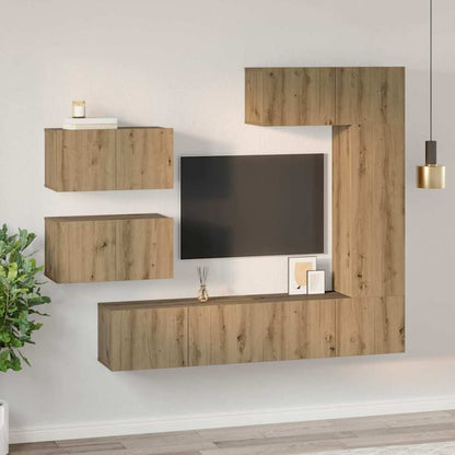 Set mobile TV 6 pcs Rovere artigianale Legno multistrato