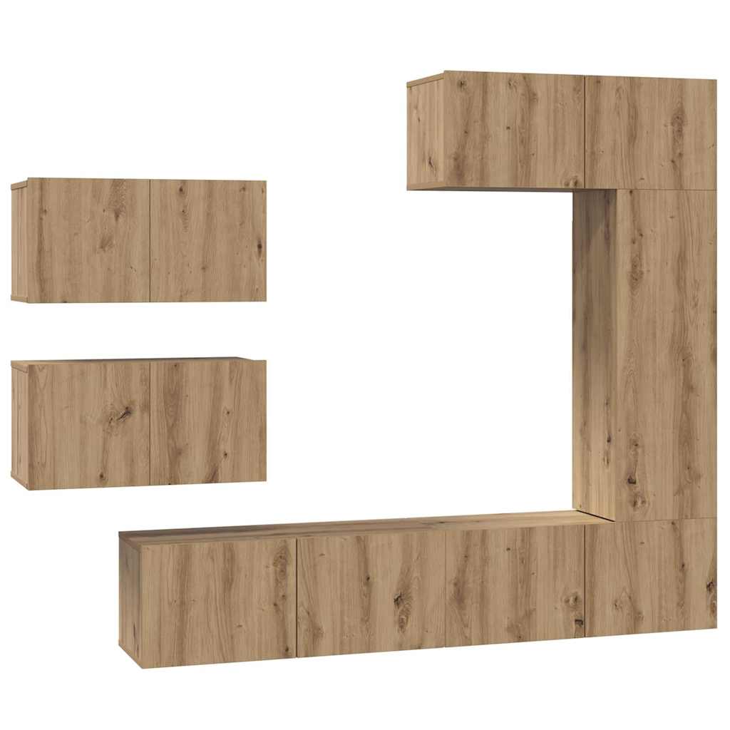 Set mobile TV 6 pcs Rovere artigianale Legno multistrato