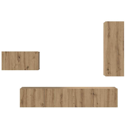 Set mobile TV 4 pcs Rovere artigianale Legno multistrato