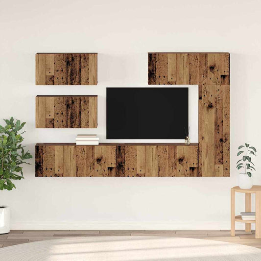 Set mobile TV 6 pcs Legno vecchio Legno multistrato