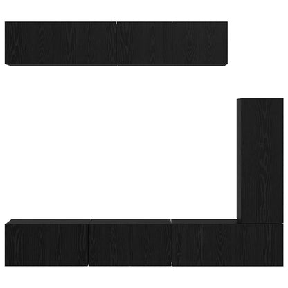 Set mobile TV 6 pcs Rovere Nero Legno multistrato