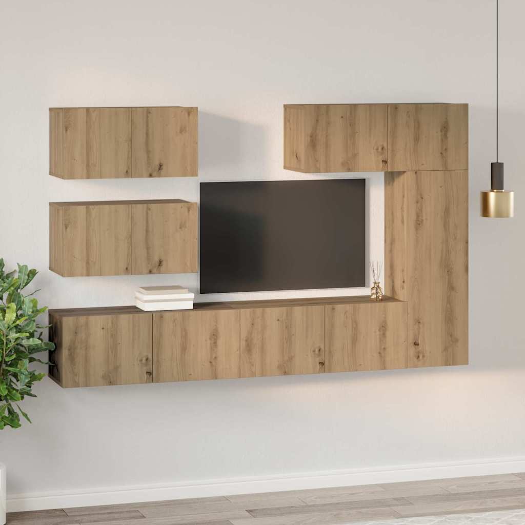 Set mobile TV 6 pcs Rovere artigianale Legno multistrato
