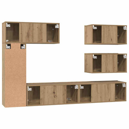 Set mobile TV 6 pcs Rovere artigianale Legno multistrato