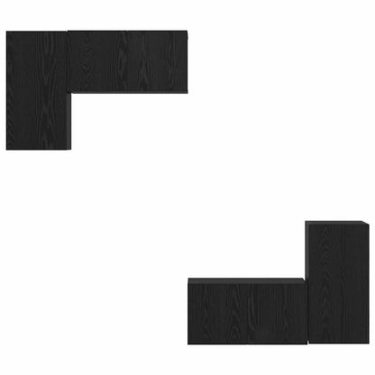 Set mobile TV Montaggio a parete Rovere Nero Legno multistrato