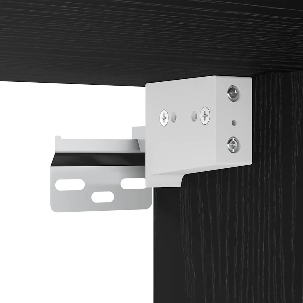 Mobile TV da Parete 2 pcs Rovere Nero Legno multistrato