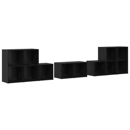Set di mobili TV 8 pcs Rovere Nero Legno multistrato