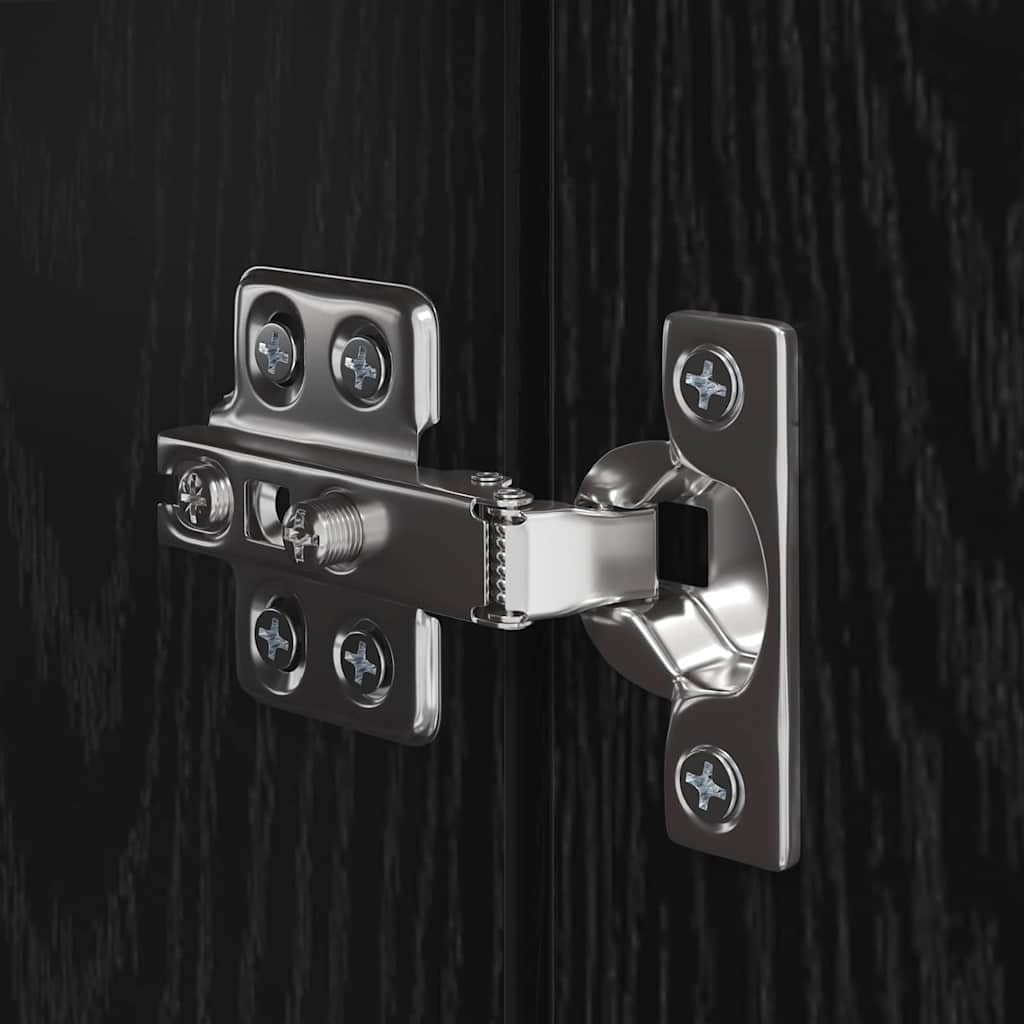 Unità TV Montaggio a parete 4 pcs Rovere Nero Legno multistrato