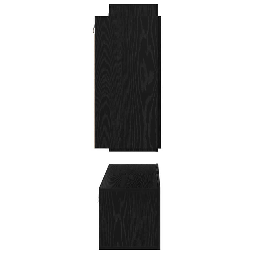 Set mobile TV 4 pcs Rovere Nero Legno multistrato