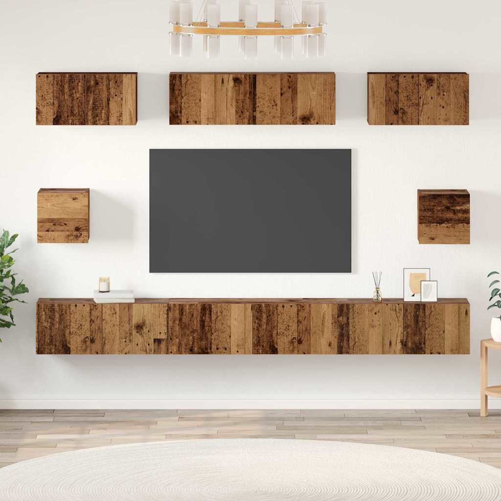 Set mobile TV 8 pcs Legno vecchio Legno multistrato