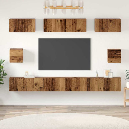 Set mobile TV 8 pcs Legno vecchio Legno multistrato