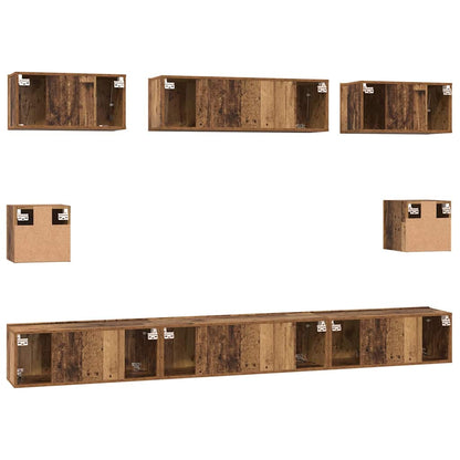 Set mobile TV 8 pcs Legno vecchio Legno multistrato