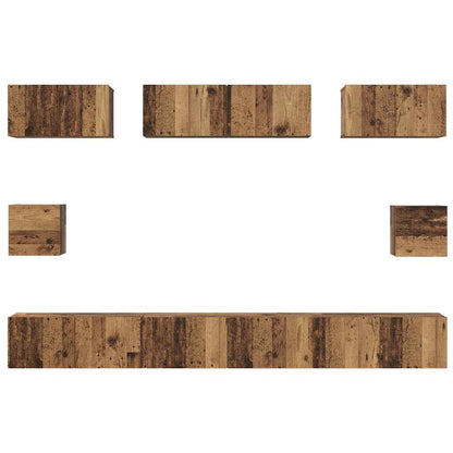 Set mobile TV 8 pcs Legno vecchio Legno multistrato