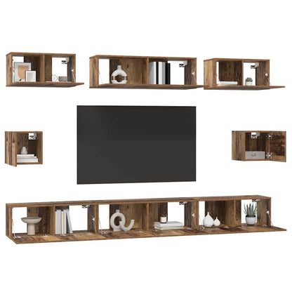 Set mobile TV 8 pcs Legno vecchio Legno multistrato