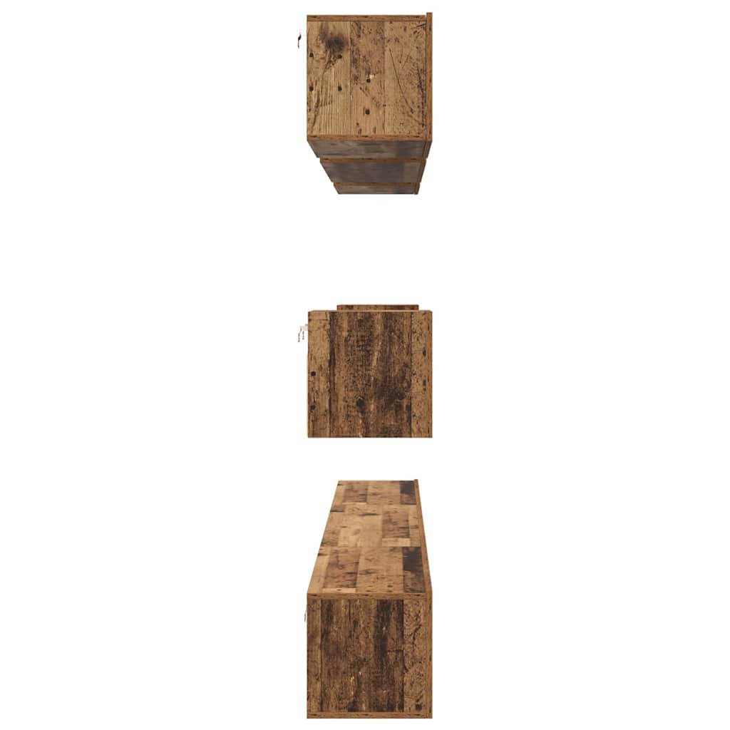 Set mobile TV 8 pcs Legno vecchio Legno multistrato | homemem39