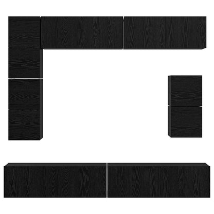 Set mobile TV 8 pcs Rovere Nero Legno multistrato