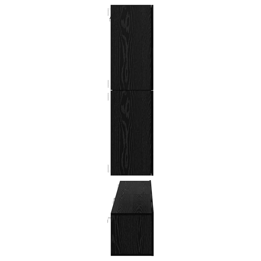 Set mobile TV 8 pcs Rovere Nero Legno multistrato