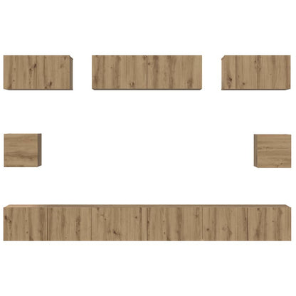 Set mobile TV 8 pcs Rovere artigianale Legno multistrato | homemem39