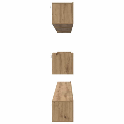 Set mobile TV 8 pcs Rovere artigianale Legno ingegnerizzato