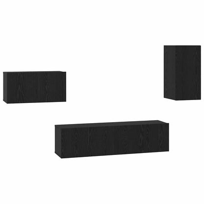 Set mobile TV con cassetto Rovere Nero Legno multistrato