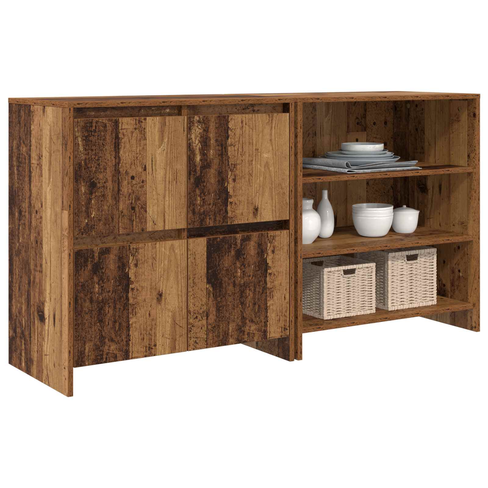 Credenza 2 pcs Legno vecchio 70 x 41 x 75 cm Legno multistrato | homemem39