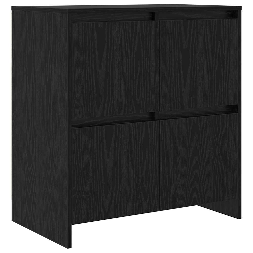 Sideboards 2 pcs Rovere nero 70 x 41 x 75 cm Legno multistrato - homemem39