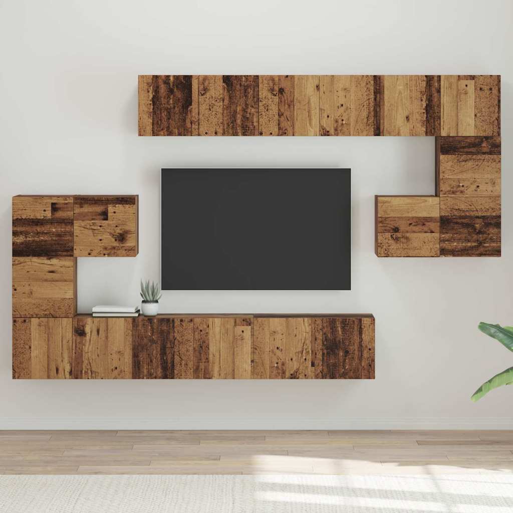 Set mobile TV 10 pcs Legno vecchio Legno multistrato