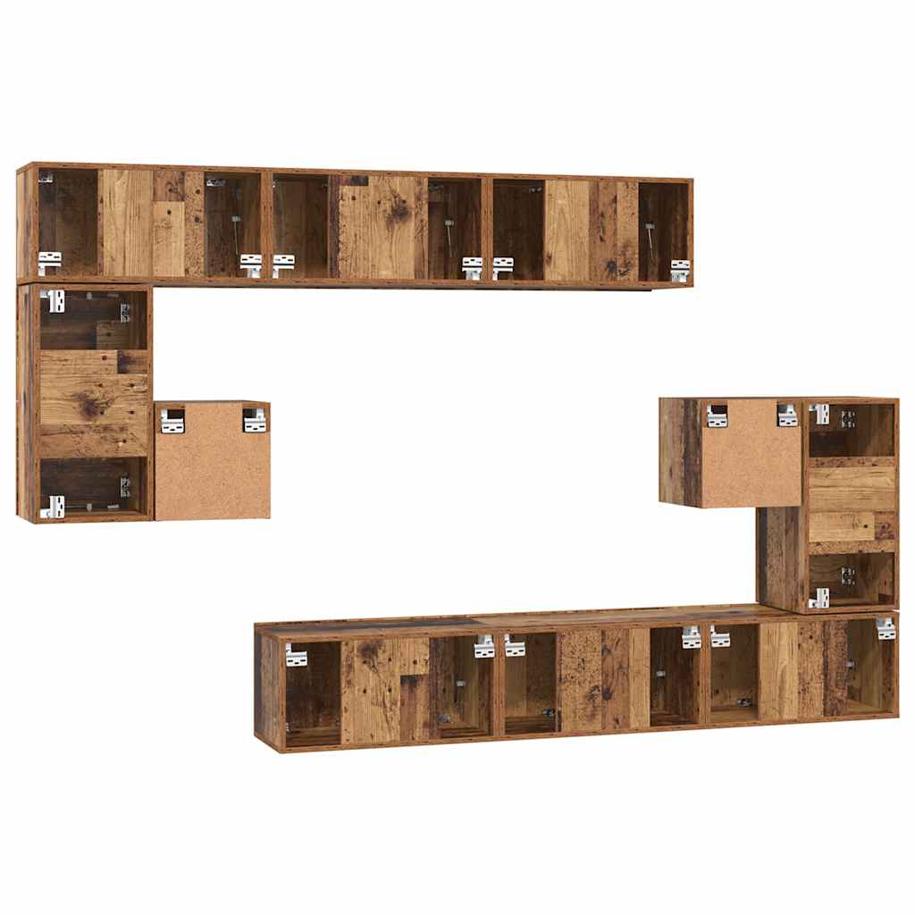 Set mobile TV 10 pcs Legno vecchio Legno multistrato
