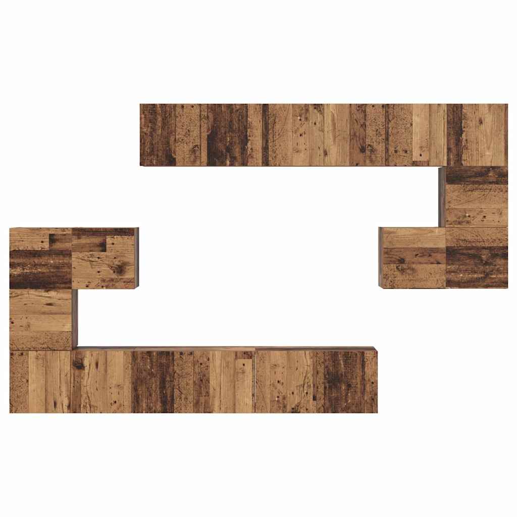 Set mobile TV 10 pcs Legno vecchio Legno multistrato