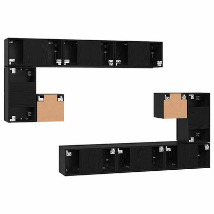 Set mobile TV 10 pcs Rovere Nero Legno multistrato