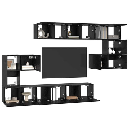 Set mobile TV 10 pcs Rovere Nero Legno multistrato