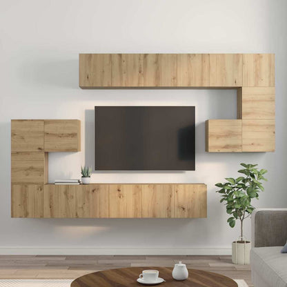 Set mobile TV 10 pz Rovere artigianale Legno ingegnerizzato | homemem39